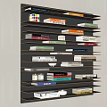 Modern Middle Ancient Bookshelf Wall-mounted Bookshelf Storage Shelf Invisible Bookshelf Books and Magazines 3d model