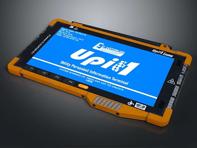 Rugged Orange Tablet With FieldClass Interface For Remote Installation Manual 3d model