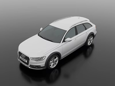 White Audi Station Wagon With Roof Rails And Modern Alloy Wheels Design 3d model