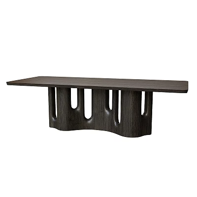 Modern Dark Wood Dressing Table With Unique Hollow Legs And Smooth Top Surface 3d model