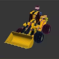 Yellow Toy Loader Building Block Model With Front Bucket And Black Wheels