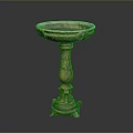 Antique Ornate Pedestal Sink With Intricate Carved Base And Marble Basin