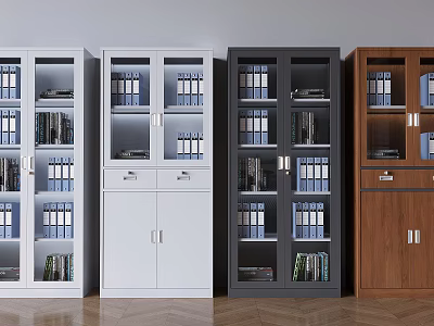 Office File Cabinets With Glass Doors Drawers And Various Colors For Storage 3d model