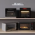 Minotli Daily Electrical Appliances Featuring Ovens And Microwave On Shelves With Food Inside