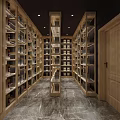 Modern Specialty Store Interior With Wooden Shelves Glass Display Cases Marble Floor And Products