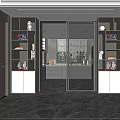 Modern Wine Cabinet Design With LED Lighting And Decorative Items In Interior