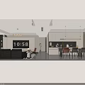 Modern Minimalist Open Plan Living And Dining Area With Cozy Stylish Home Furnishings