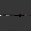 Ornate Purple and Blue Poleaxe with Intricate Mythical Design Details