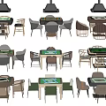 Variety of Modern Entertainment Tables with Stylish Chairs and Colorful Designs