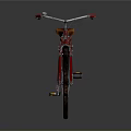 Red Vintage Bicycle With Brown Seat And Stylish Retro Frame Design