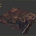 Detailed 3D Terrain Model Featuring Mountainous Landforms Winding Rivers and Lush Vegetation
