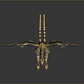 Majestic Three Headed Dragon Game Movie Character With Golden Black Wings And Mythical Design