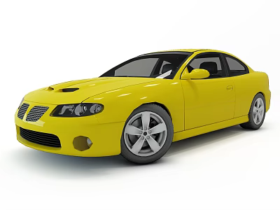 Yellow Two Door Sports Car With Sleek Design And Silver Wheels 3d model
