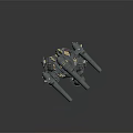 Smart Machine With Mechanical Body Multiple Metallic Cannons And Futuristic Design
