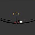 Traditional Black Gondola Water Transport With Wooden Seats And Venetian Street Lamp