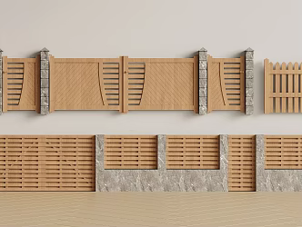 Chinese Wooden Fence Wooden Fence Wooden Fence 3d model