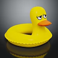 Yellow Inflatable Duck Shaped Swim Ring Water Sports Equipment For Swimming Activities