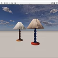 Colorful Stacked Ball Base Table Lamps With Pleated White Beige Shades Yellow Orange Bases