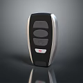 Modern Car Remote Key Fob With Black Silver Design And Red Emergency Button