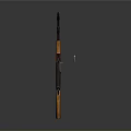 Classic Assault Rifle With Wooden Stock Red Magazine And Black Metal Components