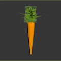 Orange Carrot With Green Leafy Tops Isolated On Dark Background With Glossy Surface And Reflection