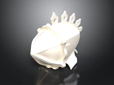 White Character Helmet Model Featuring Decorative Spikes And 3D Design 3d model