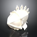 White Character Helmet Model Featuring Decorative Spikes And 3D Design