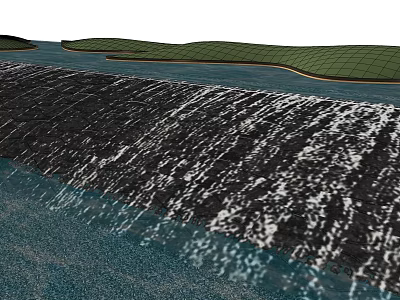 Modern pool water feature 3d model