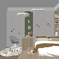 Tatami Bedroom Interior With Tatami Bed Storage Cabinets Desk Chair And Decorative Lighting
