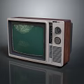 Vintage Retro Electronic TV Appliance With Wooden Frame And Snowy Screen