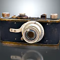 Vintage Black Camera With Gold Accents Classic Lens And Control Knobs 3d model