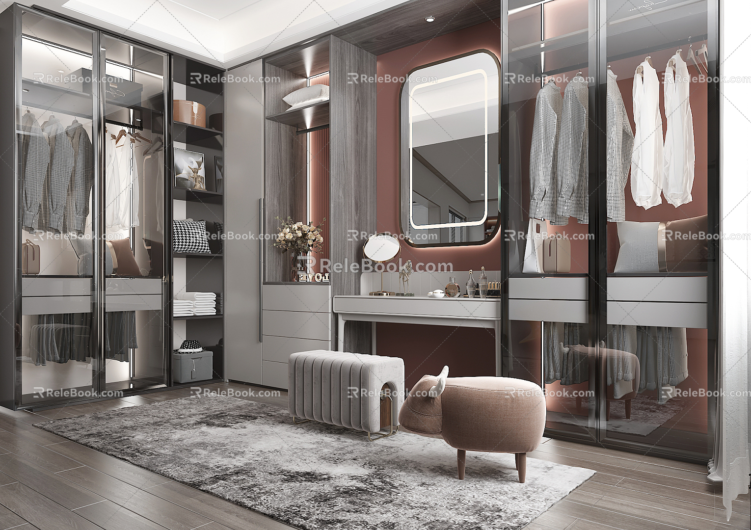 Modern cloakroom wardrobe dresser 3d model