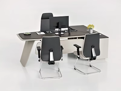 Office desks and chairs desk manager desks and chairs boss desks and chairs president desks and chairs 3d model