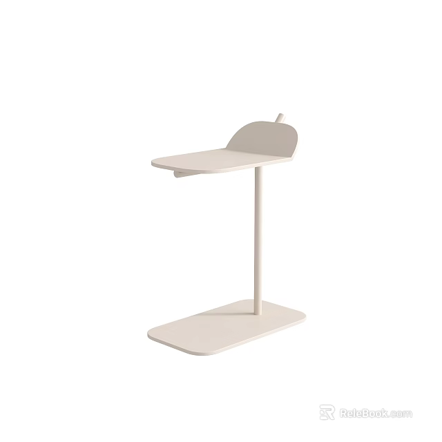Modern Minimalist Light Colored Side Table With Curved Top And Stable Base 3d model