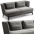Modern Gray Sofa Interior Design With Soft Cushions And Wooden Legs