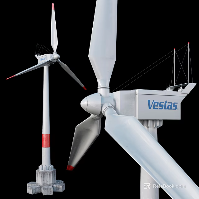 Vestas Wind Turbines Industrial Equipment For Renewable Energy Clean Power Efficient Generation 3d model 