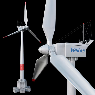modern wind power generator force generator 3d model