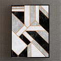 Modern Geometric Wall Art With Black White Gray Patterns And Gold Lines 3d model