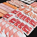 Various Fresh Meat Cuts Displayed On Trays Including Sausages Chicken Breasts And Ribs