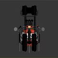 Unique Off Road Vehicle With Black Tracks Red Accents And Exposed Engine