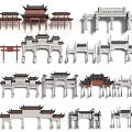 Traditional Chinese Memorial Archways With Diverse Architectural Designs And Classic Styles