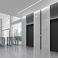 modern elevator hall 3d model