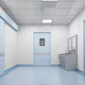 Hospital Outpatient Operating Room With Medical Equipment And Lights