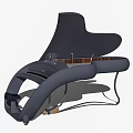 Modern Grand Piano With Sleek Navy Blue Design Black Keys And Metal Legs