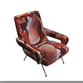 Colorful Patterned Velvet Armchair With Modern Design And Metal Legs For Living Room