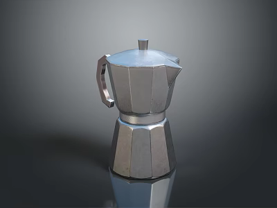 Classic Stainless Steel Coffee Pot Ideal For Home Kitchen Daily Use 3d model