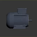 Industrial Electric Motor With Metal Housing Cooling Fins And Base Mount