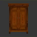 Classical Mahogany Furniture Cabinet With Carved Double Doors And Drawers
