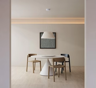 Modern dining table and chair for more than four people 3d model