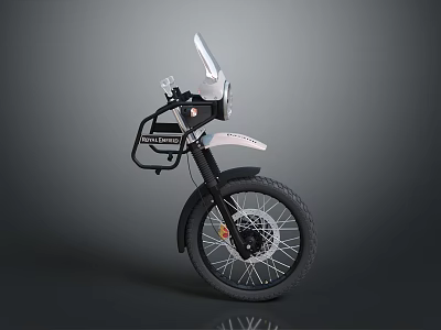 Sleek Modern Motorcycle With Black Tire White Body And Front Windshield Design 3d model